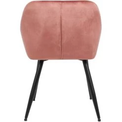 CLP Lot De 4 Chaises De Salle à Manger Emia En Velours Avec Piètement En Métal Noir Rose -banc et tabouret Soldes Boutique 52586073 5