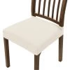 ELLE 2pcs Housse De Chaise Housse De Salle à Manger Pour Un Ajustement Universel (Crème Blanchee) -banc et tabouret Soldes Boutique 52638115 1