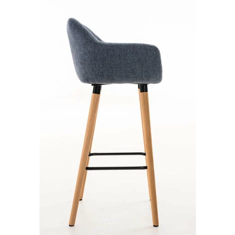 DéCOSHOP26 Lot De 2 Tabourets De Bar Design Et Confortable En Tissu Bleu Avec Accoudoirs Et Repose-pieds - Bleu 5 DéCOSHOP26 Lot De 2 Tabourets De Bar Design Et Confortable En Tissu Bleu Avec Accoudoirs Et Repose-pieds - Bleu – Image 3