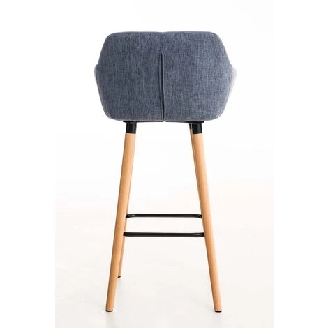 DéCOSHOP26 Lot De 2 Tabourets De Bar Design Et Confortable En Tissu Bleu Avec Accoudoirs Et Repose-pieds - Bleu 6 DéCOSHOP26 Lot De 2 Tabourets De Bar Design Et Confortable En Tissu Bleu Avec Accoudoirs Et Repose-pieds - Bleu – Image 4