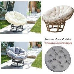 BENOBBY KIDS Rond Papasan Coussin De Chaise, Coussin De SièGe Rond De Papasan, Coussin De Jardin, Coussin Fauteuil Rotin, Coussin Fauteuil Suspendu, Amovible Coussin Fauteuil Pour Intérieur Extérieur, (Marron,100*100cm)(sans Chaise) -banc et tabouret Soldes Boutique 52720789 5