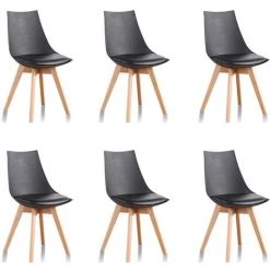 Lot De 6 Chaises Scandinaves Noires - Prague - Designetsamaison