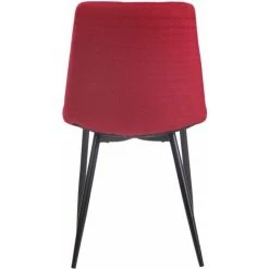 CLP Lot De 4 Chaises De Salle à Manger Telde En Tissu Avec Piètement En Métal Noir Mat Rouge -banc et tabouret Soldes Boutique 52785915 5