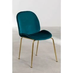 Lot De 4 Chaises En Velours Pary SKLUM Plastique Tritan Sans BPA Doré Bleu Turquoise Intense - Doré Bleu Turquoise Intense -banc et tabouret Soldes Boutique 52867487 3
