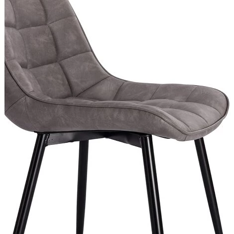 WOLTU 6X Chaise De Salle à Manger. Chaise De Cuisine. Assise Rembourrée En Similicuir. Pieds En Métal. Gris Foncé.siège: 46x40.5cm 6 WOLTU 6X Chaise De Salle à Manger. Chaise De Cuisine. Assise Rembourrée En Similicuir. Pieds En Métal. Gris Foncé.siège: 46x40.5cm – Image 4