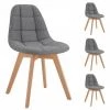 Chaise Et Fauteuil De Table BOBOCHIC - Lot De 4 Chaises En Tissu Gris MARIUS - Gris