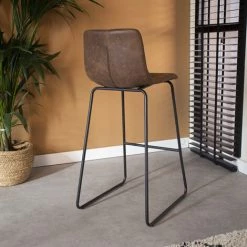 DIMEHOUSE Brentt Tabouret De Bar Industriel Brun - Brun -banc et tabouret Soldes Boutique 53527262 3