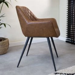 DIMEHOUSE Cara Chaise Salle A Manger Industrielle Marron - Marron -banc et tabouret Soldes Boutique 53527349 3