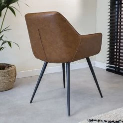 DIMEHOUSE Cara Chaise Salle A Manger Industrielle Marron - Marron -banc et tabouret Soldes Boutique 53527349 4