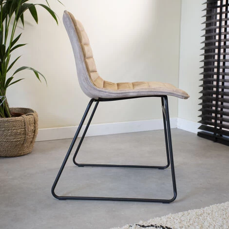 DIMEHOUSE VIENNA Chaise Salle À Manger Industrielle Rose Velours - Beige, Rose 4 DIMEHOUSE VIENNA Chaise Salle À Manger Industrielle Rose Velours - Beige, Rose – Image 2