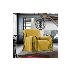 HOME STYLE FRANCE Housse De Fauteuil Stella Jaune