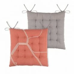 LOVELY CASA Coussin De Chaise Citytravel Orange Brique -banc et tabouret Soldes Boutique 53566562 3