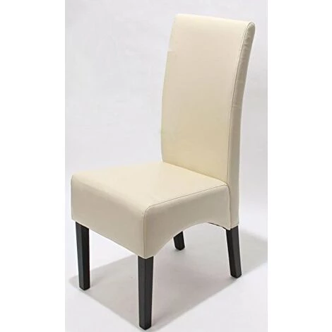 NOVA Ensemble De 6 Chaises En Cuir Pour La Salle à Manger De Style Latin Avec Jambes Sombres Couleur : Ivoire 4 NOVA Ensemble De 6 Chaises En Cuir Pour La Salle à Manger De Style Latin Avec Jambes Sombres Couleur : Ivoire – Image 2