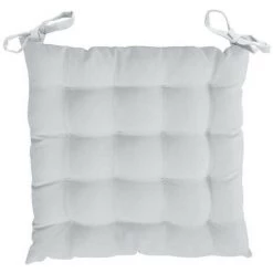 Dessus De Chaise Capitonné En Microfibre Lavée 40x40x5 Cm BOHEME Blanc, Par Soleil D'Ocre - Blanc