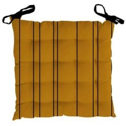 Dessus De Chaise Capitonné En Coton 40x40x5 Cm KENT Jaune Et Noir, Par Soleil D'ocre - Jaune