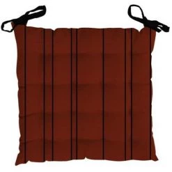 Dessus De Chaise Capitonné En Coton 40x40x5 Cm KENT Brique Et Noir, Par Soleil D'ocre - Brique