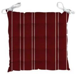 Dessus De Chaise Capitonné En Coton 40x40x5 Cm KENT Rouge Et Blanc, Par Soleil D'ocre - Rouge