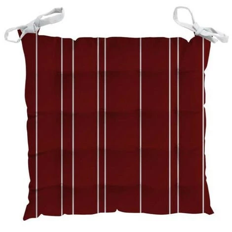 Dessus De Chaise Capitonné En Coton 40x40x5 Cm KENT Rouge Et Blanc, Par Soleil D'ocre - Rouge 3 Dessus De Chaise Capitonné En Coton 40x40x5 Cm KENT Rouge Et Blanc, Par Soleil D'ocre - Rouge