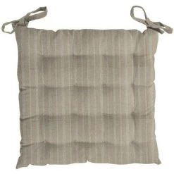 Galette De Chaise Capitonnée Coton ROMANE, Par Soleil D'ocre - Ecru