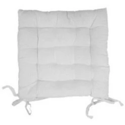 SOLEIL D'OCRE Dessus De Chaise Capitonné En Coton 40x40x5 Cm PANAMA Blanc - Blanc