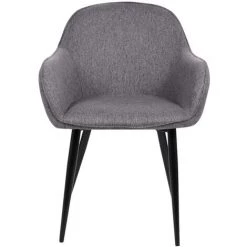 CLP Lot De 2 Chaises De Salle à Manger Boise En Tissu Avec Piètement En Métal Noir Gris Foncé 9 CLP Lot De 2 Chaises De Salle à Manger Boise En Tissu Avec Piètement En Métal Noir Gris Foncé -banc et tabouret Soldes Boutique 53720952 3