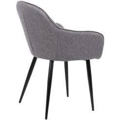 CLP Lot De 2 Chaises De Salle à Manger Boise En Tissu Avec Piètement En Métal Noir Gris Foncé 11 CLP Lot De 2 Chaises De Salle à Manger Boise En Tissu Avec Piètement En Métal Noir Gris Foncé -banc et tabouret Soldes Boutique 53720952 5