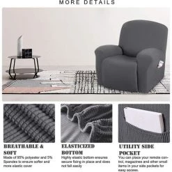 TANABATA Housse Fauteuil Relax Complète Elastique Couverture Pour Accoudoirs Fauteuil 1 Place Relax Extensible Housse Fauteuil Relax Electrique Gris 9 TANABATA Housse Fauteuil Relax Complète Elastique Couverture Pour Accoudoirs Fauteuil 1 Place Relax Extensible Housse Fauteuil Relax Electrique Gris -banc et tabouret Soldes Boutique 53775955 3