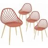 ALTOBUY TRESSIE - Lot De 4 Chaises Terracotta Coque Arrondie - Rouge -banc et tabouret Soldes Boutique 53821758 1