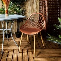 ALTOBUY TRESSIE - Lot De 4 Chaises Terracotta Coque Arrondie - Rouge 9 ALTOBUY TRESSIE - Lot De 4 Chaises Terracotta Coque Arrondie - Rouge -banc et tabouret Soldes Boutique 53821758 3