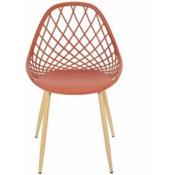 ALTOBUY TRESSIE - Lot De 4 Chaises Terracotta Coque Arrondie - Rouge 10 ALTOBUY TRESSIE - Lot De 4 Chaises Terracotta Coque Arrondie - Rouge -banc et tabouret Soldes Boutique 53821758 4