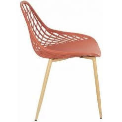 ALTOBUY TRESSIE - Lot De 4 Chaises Terracotta Coque Arrondie - Rouge 11 ALTOBUY TRESSIE - Lot De 4 Chaises Terracotta Coque Arrondie - Rouge -banc et tabouret Soldes Boutique 53821758 5