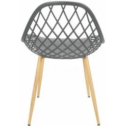 ALTOBUY TRESSIE - Lot De 4 Chaises Grises Coque Arrondie - Gris -banc et tabouret Soldes Boutique 53821864 5