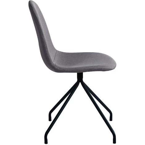 SVITA Lot De 2 Chaises De Salle à Manger Pieds En Métal Chaise Rembourrée Polyester Gris Clair 4 SVITA Lot De 2 Chaises De Salle à Manger Pieds En Métal Chaise Rembourrée Polyester Gris Clair – Image 2