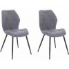 SVITA JAMIE Lot De 2 Chaises De Salle à Manger Chaise Rembourrée Sans Accoudoirs Tissu Gris Clair