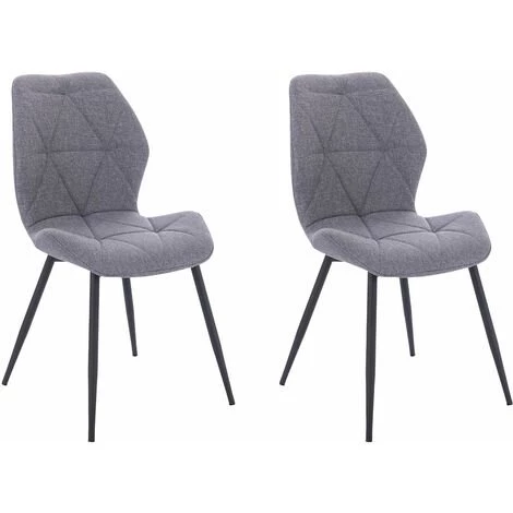 SVITA JAMIE Lot De 2 Chaises De Salle à Manger Chaise Rembourrée Sans Accoudoirs Tissu Gris Clair 3 SVITA JAMIE Lot De 2 Chaises De Salle à Manger Chaise Rembourrée Sans Accoudoirs Tissu Gris Clair