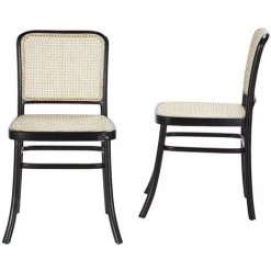 BOIS DESSUS BOIS DESSOUS Chaise En Acajou Et Cannage (lot De 2) - Noir 8 BOIS DESSUS BOIS DESSOUS Chaise En Acajou Et Cannage (lot De 2) - Noir -banc et tabouret Soldes Boutique 53858854 2