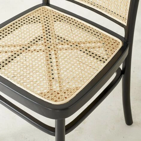 BOIS DESSUS BOIS DESSOUS Chaise En Acajou Et Cannage (lot De 2) - Noir 6 BOIS DESSUS BOIS DESSOUS Chaise En Acajou Et Cannage (lot De 2) - Noir – Image 4