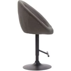 CLP Tabouret De Bar London V2 En Tissu Avec Pied Et Repose-pieds En Métal Gris Foncé Noir -banc et tabouret Soldes Boutique 53923353 3
