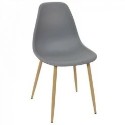 JARDIRICODECO Chaise Scandinave Gustav Grise Pieds Metal