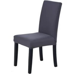 CADEAUX Housse De Chaise Extensible 4 Pièces, Housse De Salle à Manger Amovible Lavable Housse De Chaise Pour Salle à Manger Bouquet De Mariage Moderne, Hôtel, Décor De Restaurant (Gris) -banc et tabouret Soldes Boutique 54077960 2