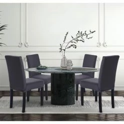 CADEAUX Housse De Chaise Extensible 4 Pièces, Housse De Salle à Manger Amovible Lavable Housse De Chaise Pour Salle à Manger Bouquet De Mariage Moderne, Hôtel, Décor De Restaurant (Gris) -banc et tabouret Soldes Boutique 54077960 3