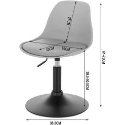 WOLTU Lot De 2 Tabouret De Bar En Similicuir. Tabouret Rotatif Pour Bar.Cuisine.Bistro Comptoir. Hauteur Réglable.Gris 8 WOLTU Lot De 2 Tabouret De Bar En Similicuir. Tabouret Rotatif Pour Bar.Cuisine.Bistro Comptoir. Hauteur Réglable.Gris -banc et tabouret Soldes Boutique 54102562 3