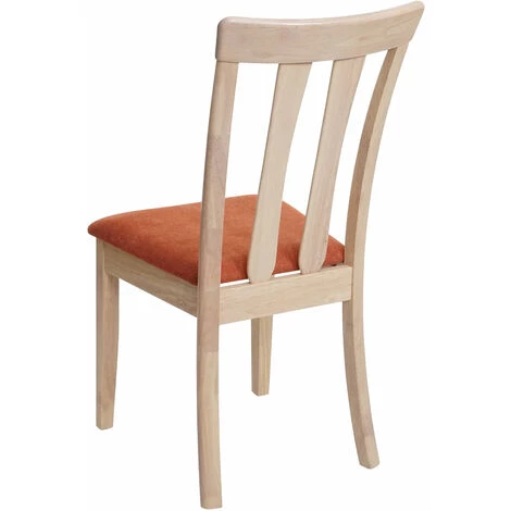 2x Chaise De Salle à Manger HHG-525 Tissu/textile Bois Massif ~ Cadre Naturel, Orange 5 2x Chaise De Salle à Manger HHG-525 Tissu/textile Bois Massif ~ Cadre Naturel, Orange – Image 3