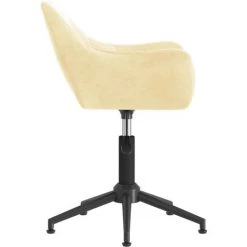 Chaise Pivotante De Salle à Manger Velours Crème VidaXL -banc et tabouret Soldes Boutique 54141848 4