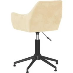Chaise Pivotante De Salle à Manger Velours Crème VidaXL -banc et tabouret Soldes Boutique 54141848 5