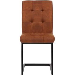 CLP Lot De 2 Chaises De Salle à Manger Feline En Tissu Avec Piètement Luge En Métal Marron 8 CLP Lot De 2 Chaises De Salle à Manger Feline En Tissu Avec Piètement Luge En Métal Marron -banc et tabouret Soldes Boutique 54148557 2