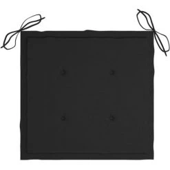 Hommoo Coussins De Chaise De Jardin 2 Pcs Noir 40x40x3 Cm Tissu 10 Hommoo Coussins De Chaise De Jardin 2 Pcs Noir 40x40x3 Cm Tissu -banc et tabouret Soldes Boutique 54148987 4