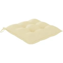 Hommoo Coussins De Chaise 4 Pcs Blanc Creme 50x50x7 Cm Tissu -banc et tabouret Soldes Boutique 54149039 3