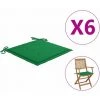 Hommoo Coussins De Chaise De Jardin 6 Pcs Vert 40x40x3 Cm Tissu -banc et tabouret Soldes Boutique 54151856 1