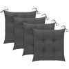 Hommoo Coussins De Chaise 4 Pcs Anthracite 40x40x7 Cm Tissu
